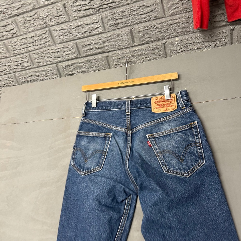 Levis 505 Regular Fit Straight Leg Jeans Medium Wash Blue Denim W30 L30